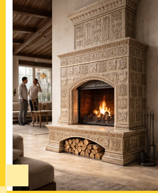 Купить изразцовый камин в Стерлитамаке от 257475 р. | ЭриданСтм