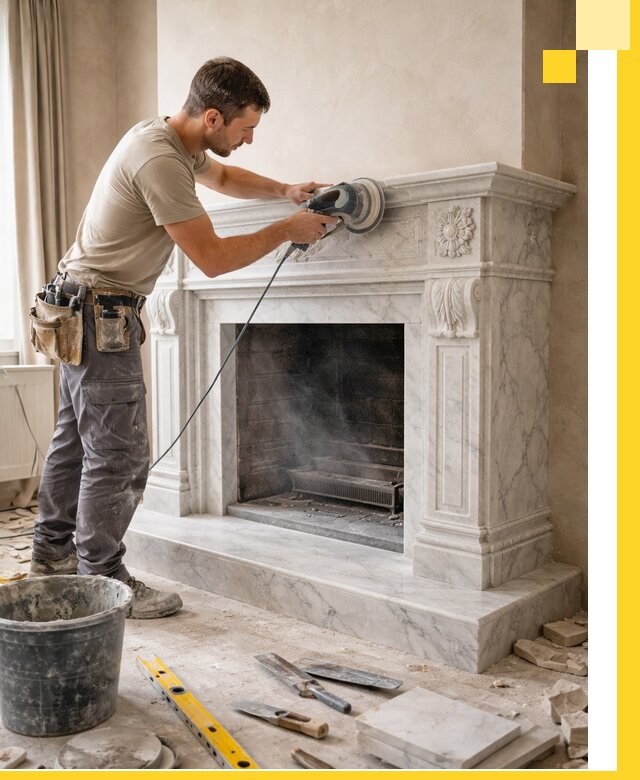 Изготовление и установка мраморных каминов в Стерлитамаке под ключ