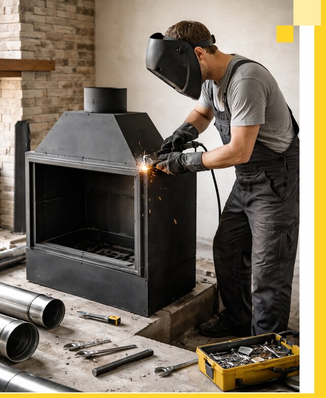 Продажа и установка металлических каминов в Стерлитамаке под ключ