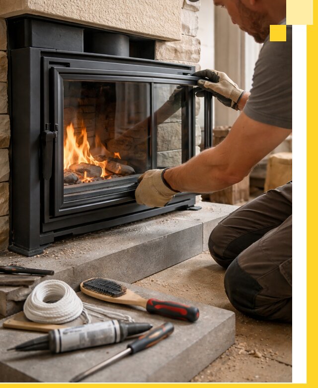 Производство, монтаж и доставка каминов со стеклом в Стерлитамаке