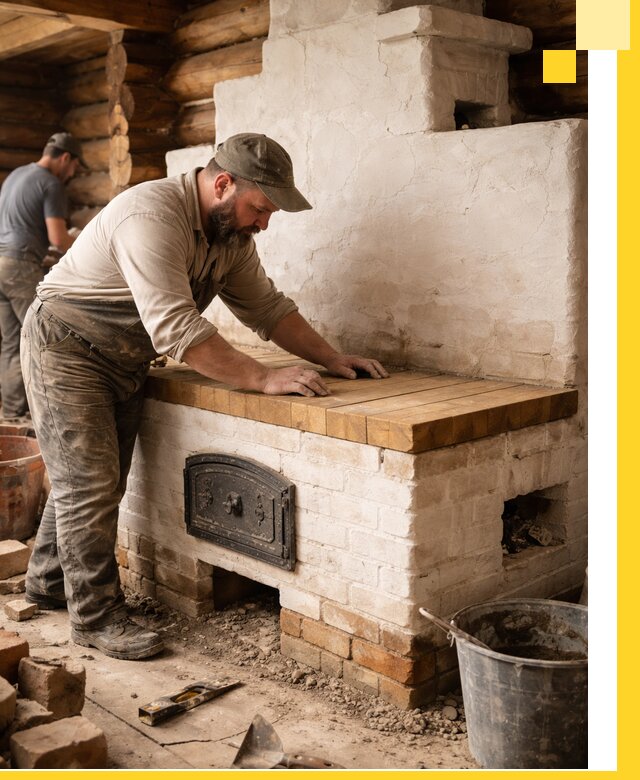 Проектирование и установка русской печи с лежанкой в Стерлитамаке