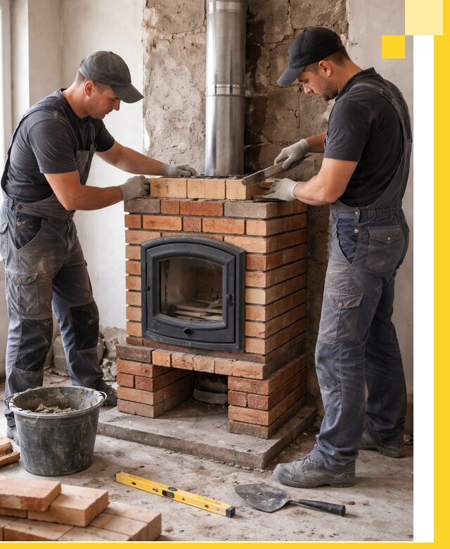 Монтаж печи камина под ключ в Стерлитамаке с гарантией и пусконаладкой