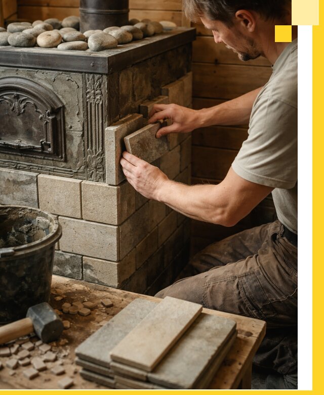 Облицовка банных печей в Стерлитамаке профессиональная отделка