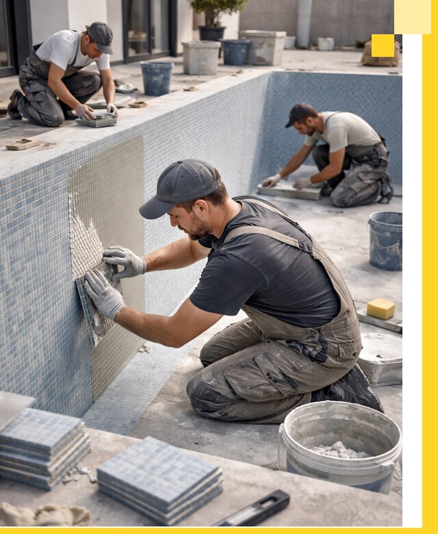 Облицовка бассейнов в Стерлитамаке плитка мозаика гидроизоляция