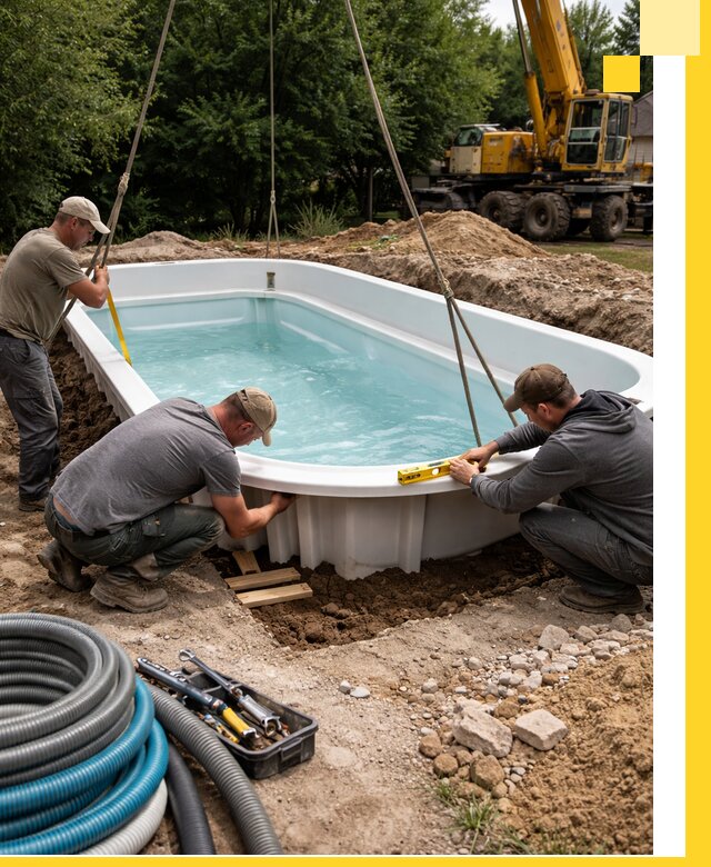 Установка и монтаж композитных бассейнов под ключ в Стерлитамаке