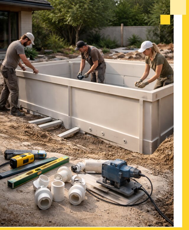 Установка полипропиленовых бассейнов под ключ в Стерлитамаке