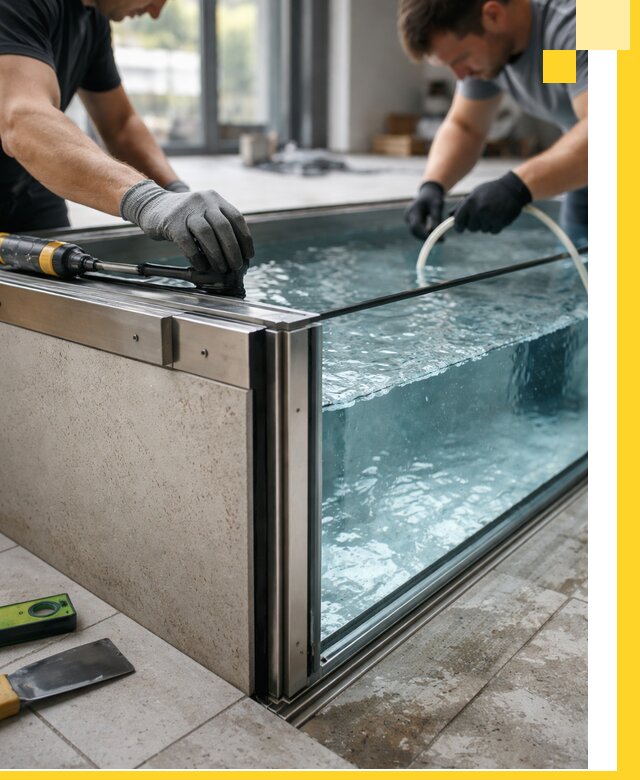 Проектирование и монтаж стеклянных бассейнов в Стерлитамаке