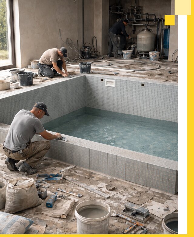 Строительство и монтаж бассейнов в помещении в Стерлитамаке