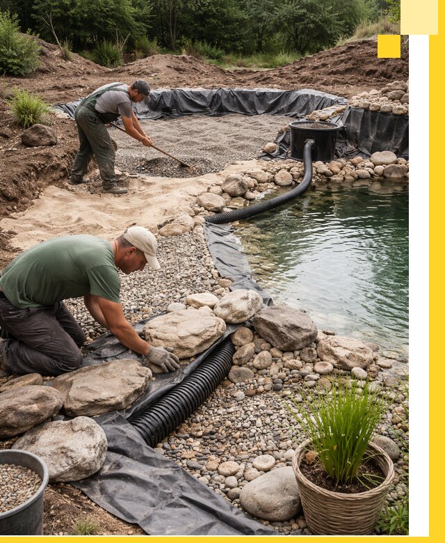 Строительство природных бассейнов и озер в Стерлитамаке под ключ