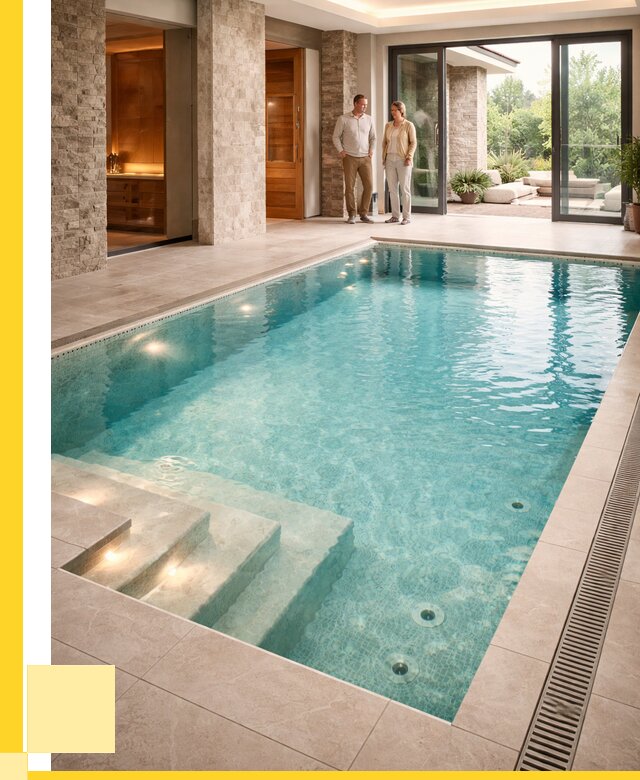 Бассейн во дворе в Стерлитамаке: проект, отделка от 1235880 р. | ЭриданСтм