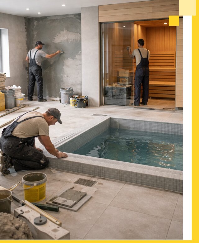 Проектирование и строительство сауны с бассейном в Стерлитамаке