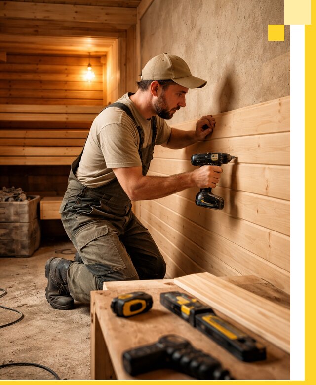 Профессиональная внутренняя отделка бани в Стерлитамаке под ключ