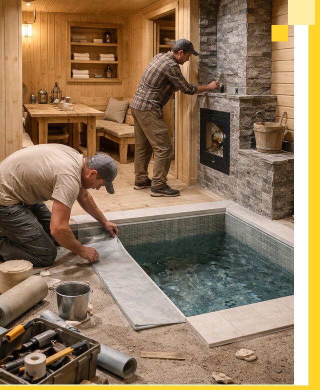 Строительство бань с комнатой отдыха под ключ в Стерлитамаке