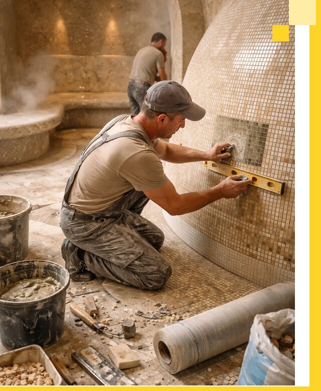 Хамам под ключ в Стерлитамаке: проектирование, строительство, отделка