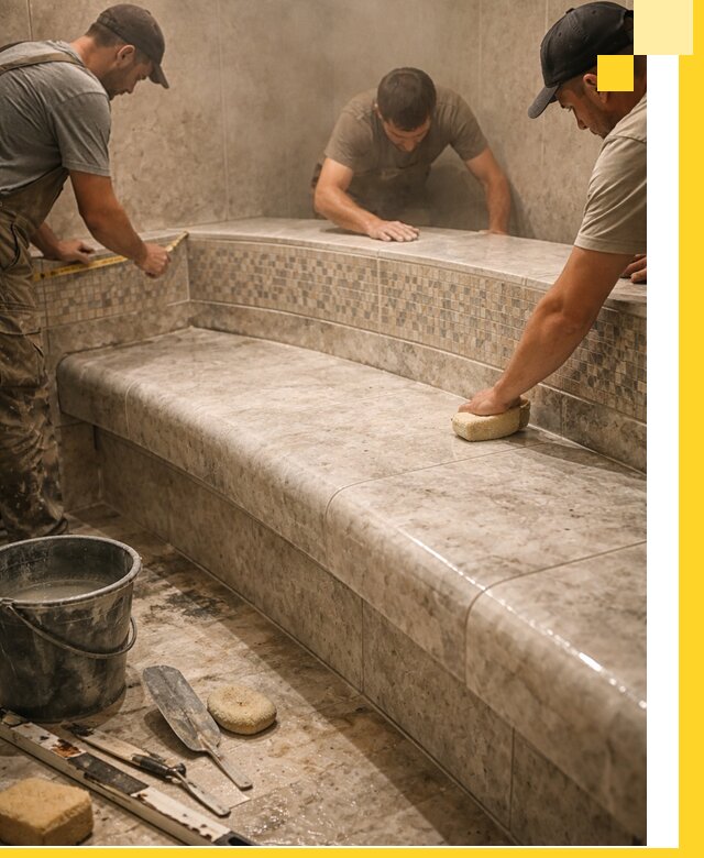 Изготовление и установка сидений для хамама в Стерлитамаке